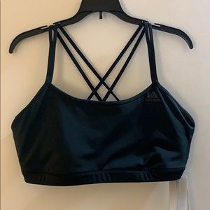 Black adidas strappy cross back sports bra